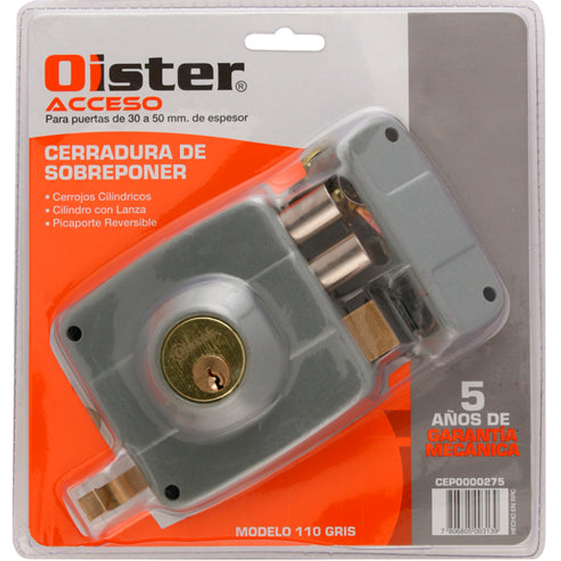 Cerr. Sobreponer Oister Mod. 110 Gris Blister 6