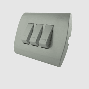 Placa Interruptor Triple 9/32 250V 16A -Blanco