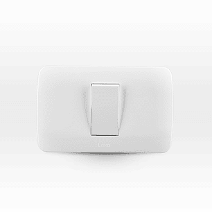 Placa Interruptor Simple 9/12 10A 250V Blanco Armado