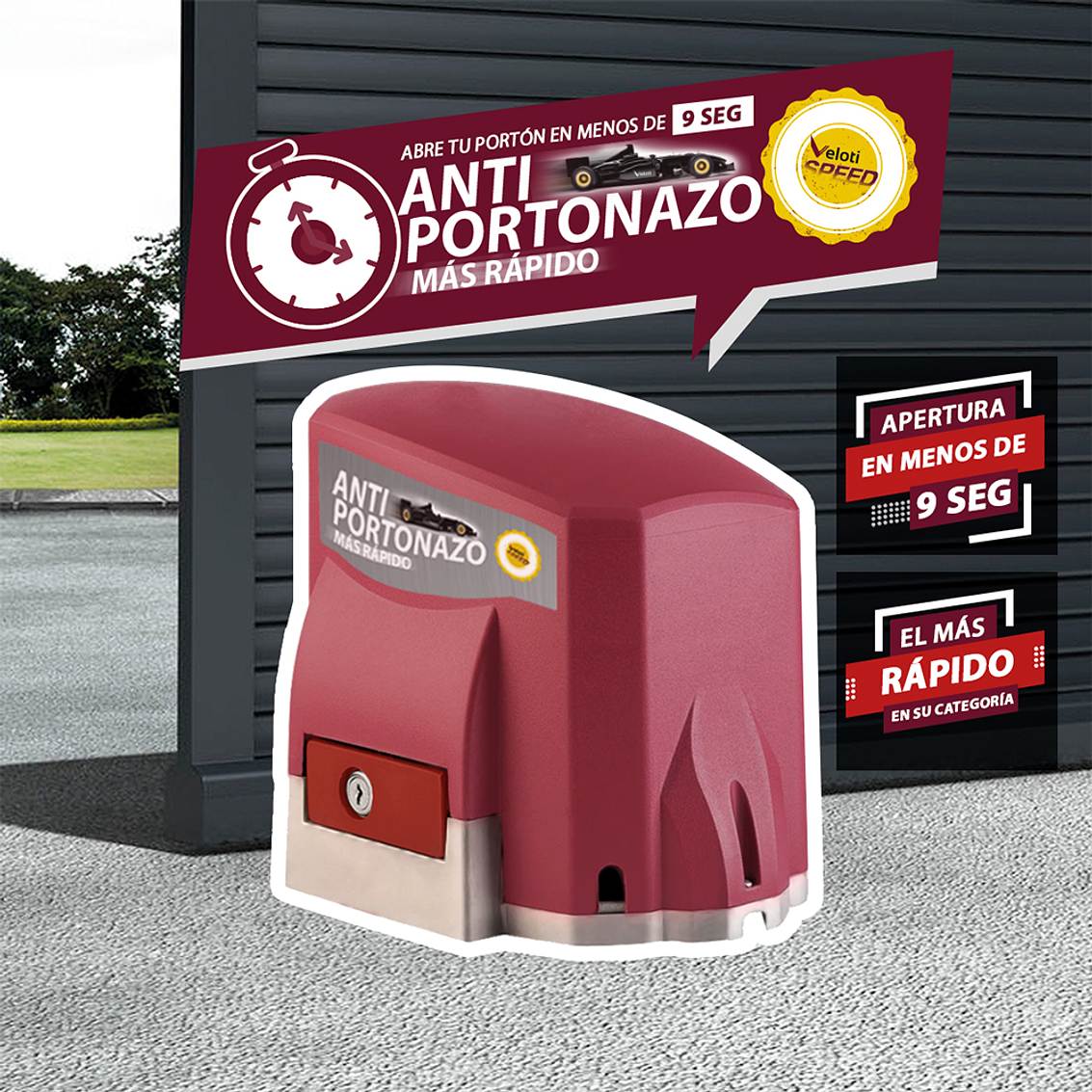 Kit Porton Veloti 500 Kg S/Cremallera 1