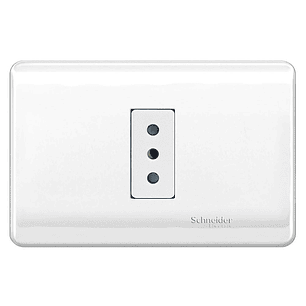 Placa Enchufe 1 Puesto Bco 10A 2P+T