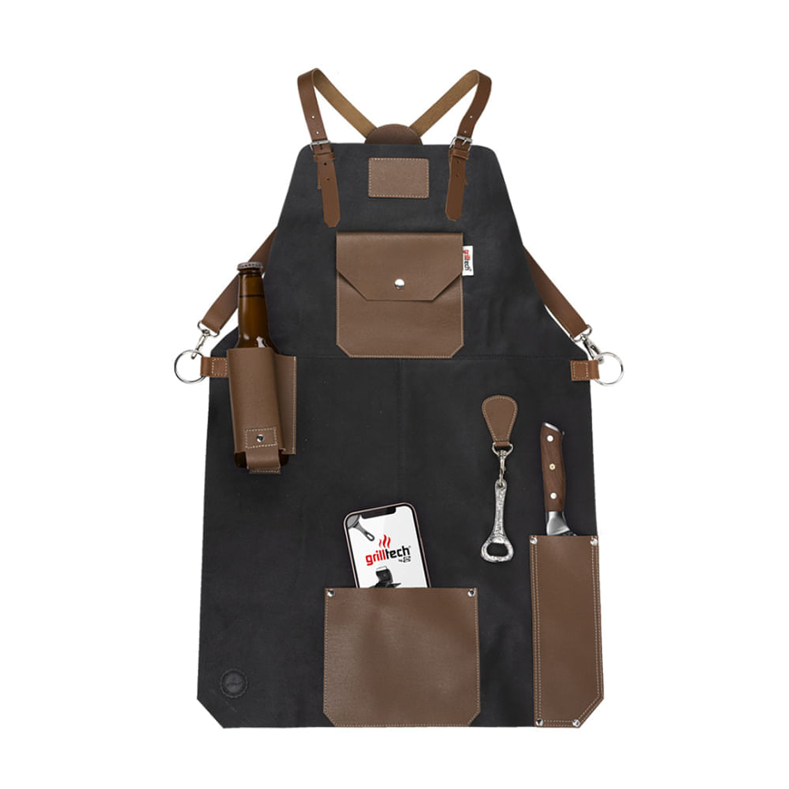 Pechera Cuero Asador Master Black Grilltech 1