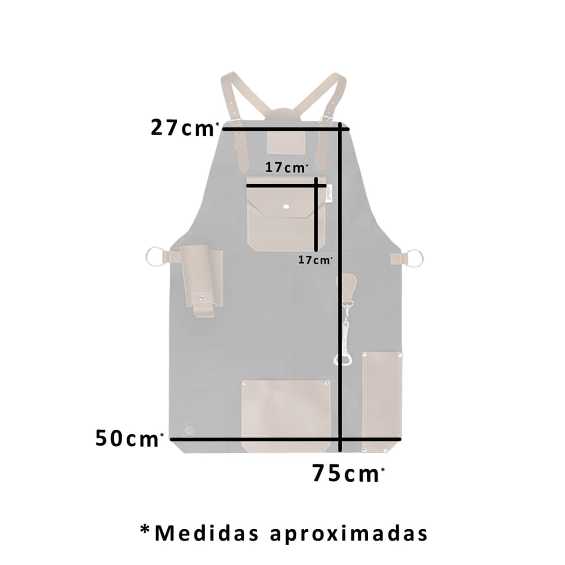 Pechera Cuero Asador Master Black Grilltech 3