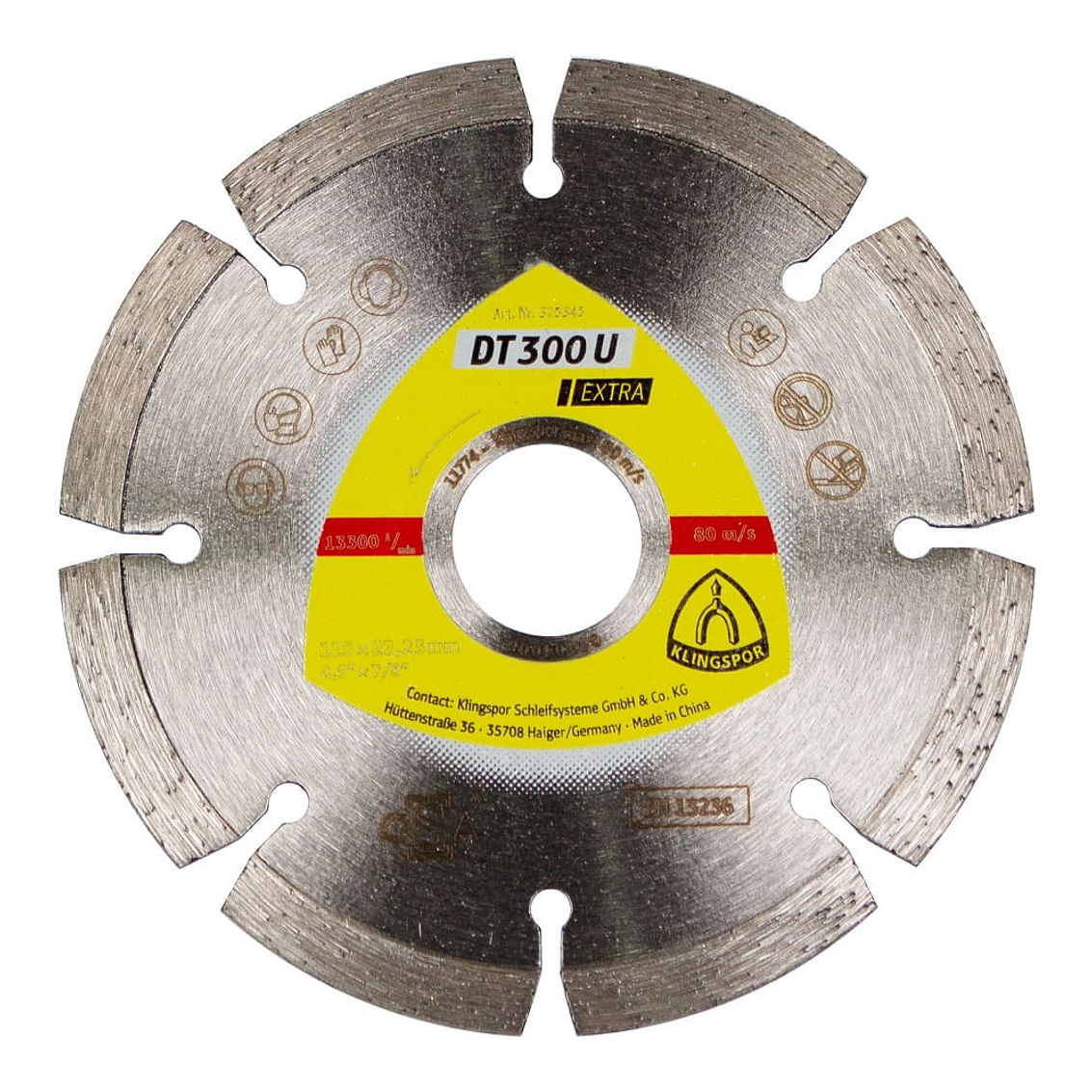 Disco Diamantado Segm. 4,5  Dt300 U 115X22,23 X (325345) Klingspor 1