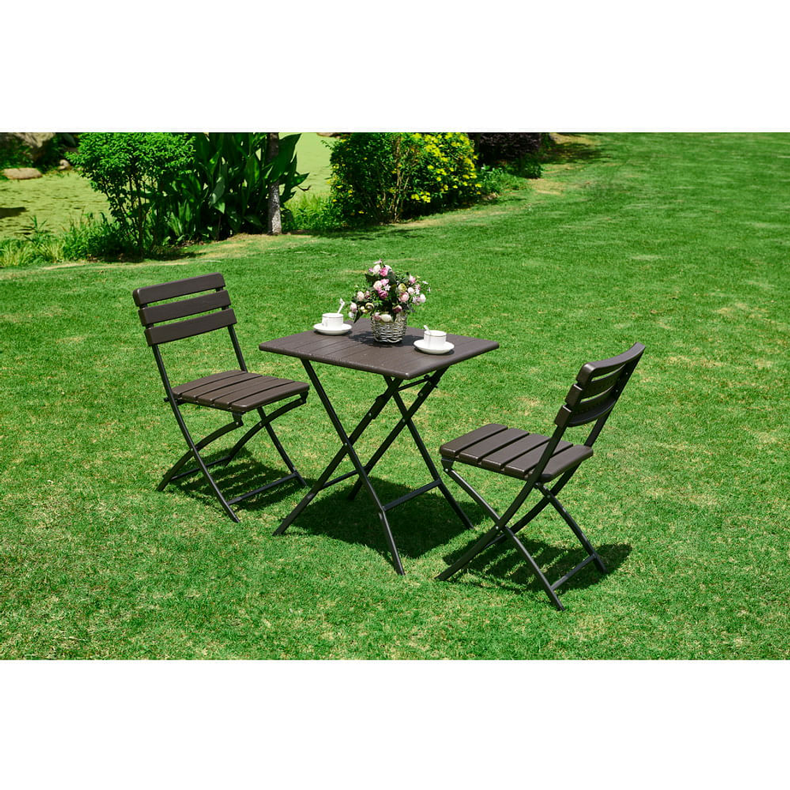 Set De 2 Sillas Y 1 Mesa Plegable Diseńo De Madera Northwest 3