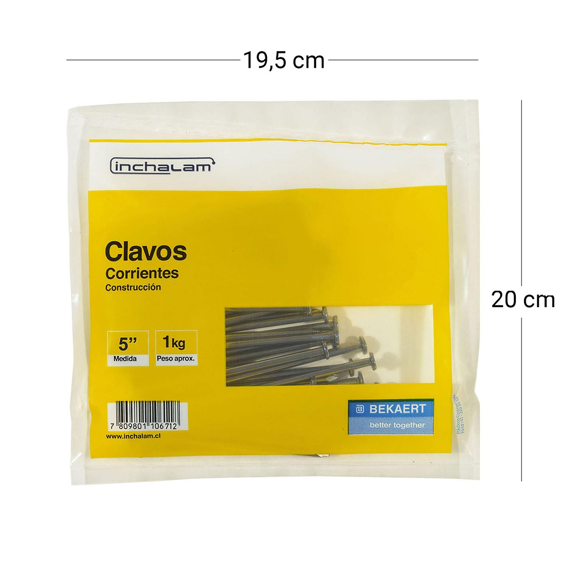 Clavos  5  Bolsa 1 Kg (Clcte1250510000) Inchalam 8