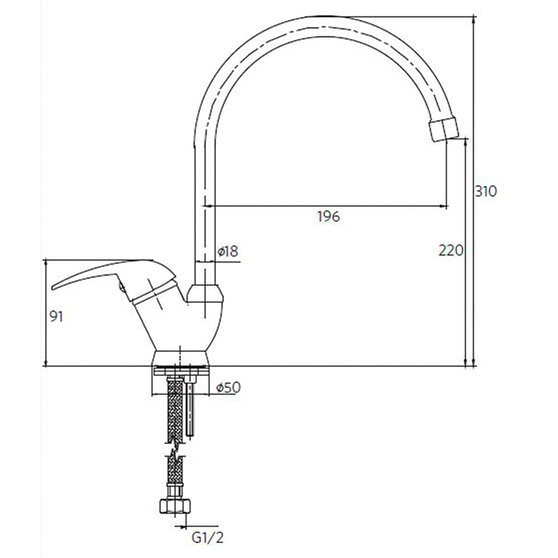 Monomando Lavaplato Vertical Verena 2