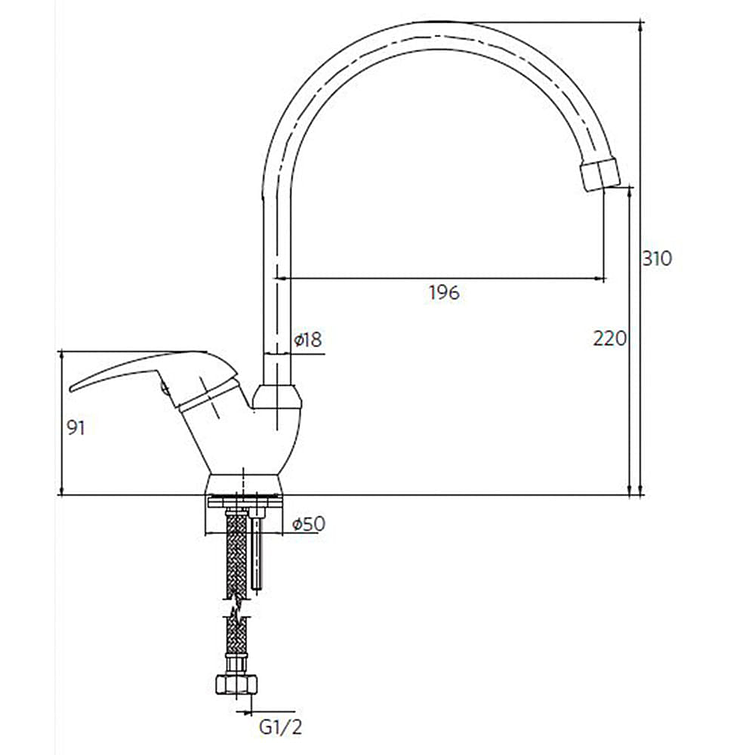 Monomando Lavaplato Vertical Verena 2
