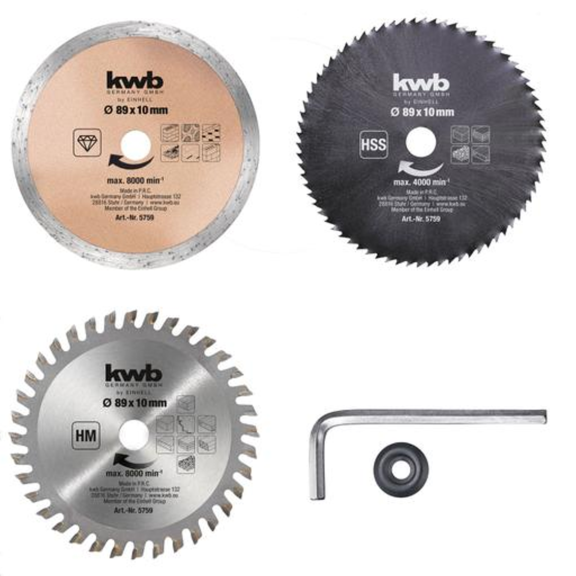 Kit Mini Hojas Sierra Circular Einhell 5-Ple 2