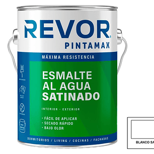 Esmalte Al Agua Satin Gl. Blanco Pintamax Revor
