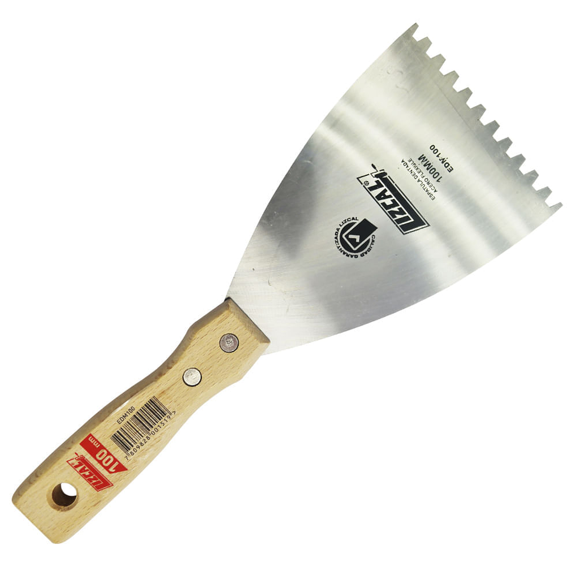 Espatula Metal Dentada 100Mm Lizcal 1