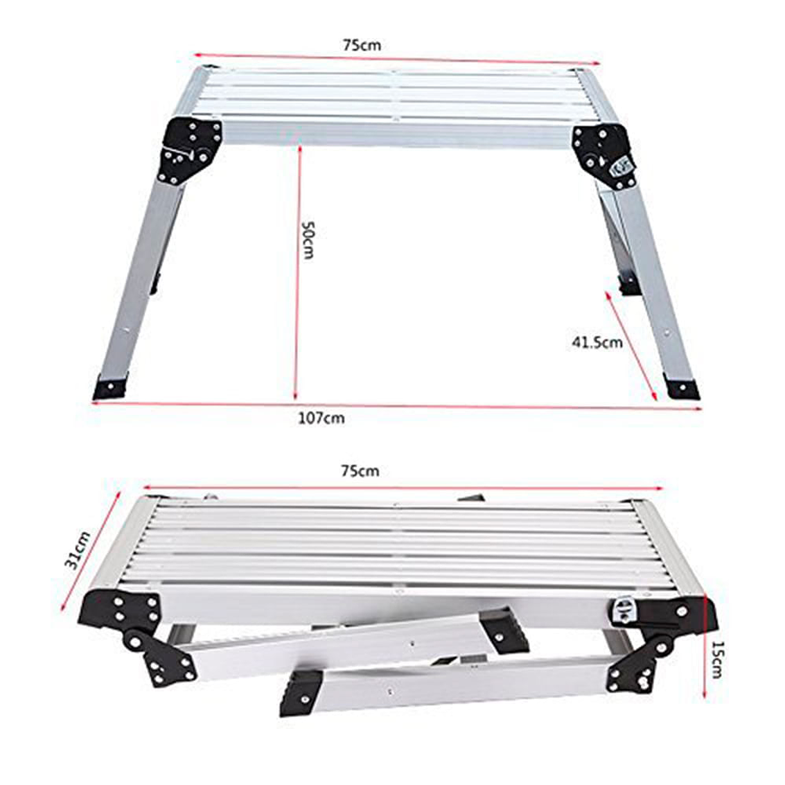 Escalera Plataforma Aluminio 76X50 Cm 2