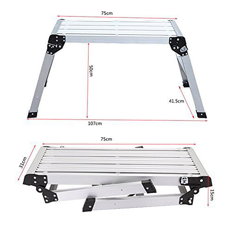 Escalera Plataforma Aluminio 76X50 Cm 2