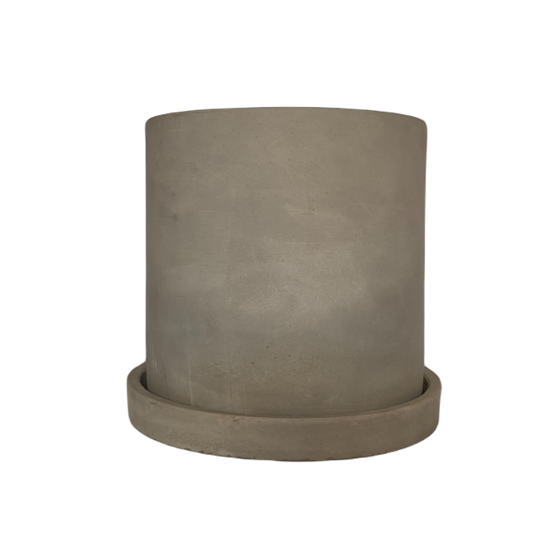 Macetero 15X15 Cilindro Cemento Con Plato 1