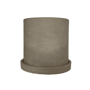 Macetero 15X15 Cilindro Cemento Con Plato