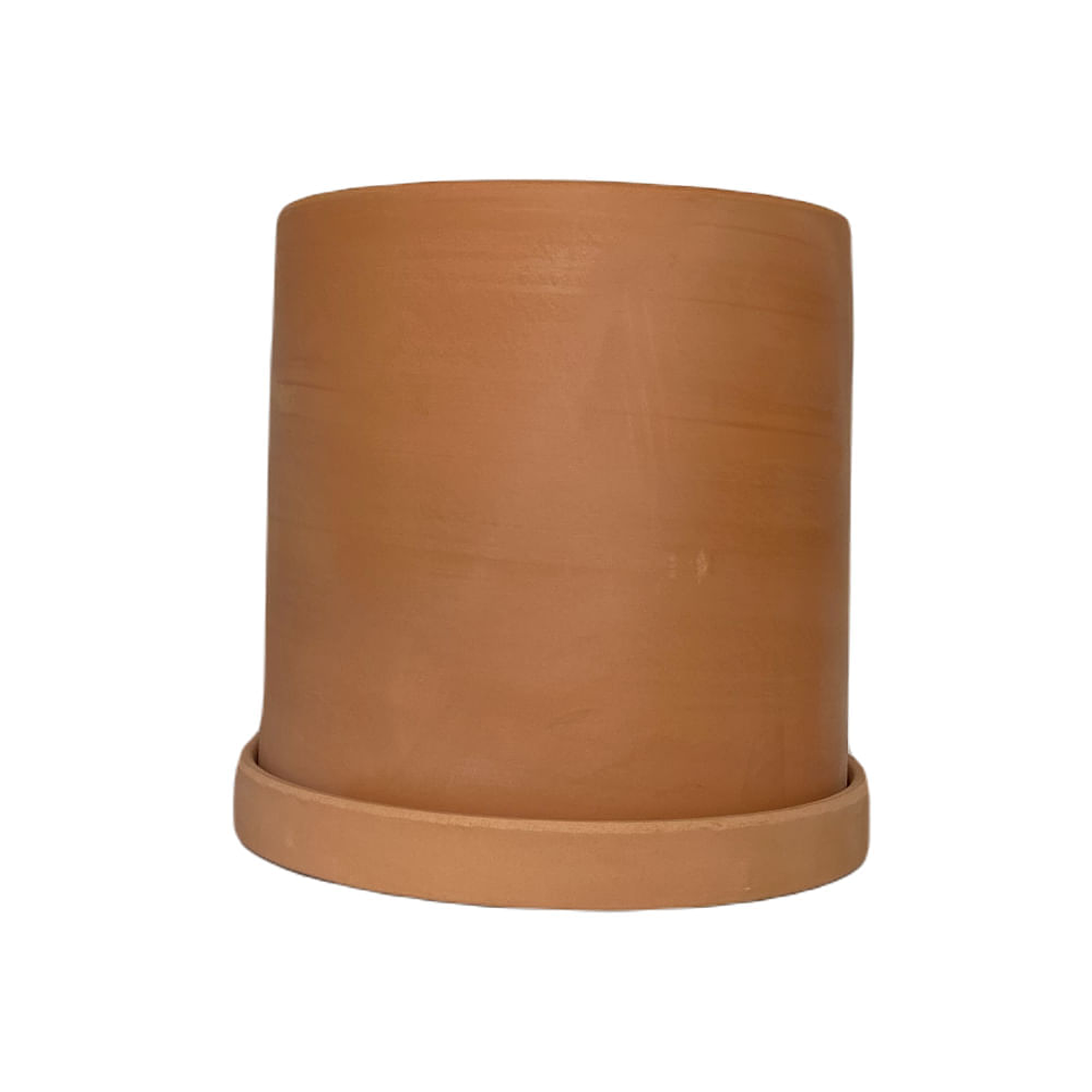 Macetero 15X15 Cilindro Terracota Con Plato 1