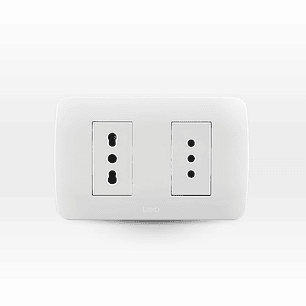 Placa Enchufe Doble 10A+ 10/16A Bco Armado