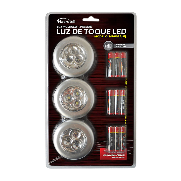 Luz De Toque 3 Led Macrotel 1