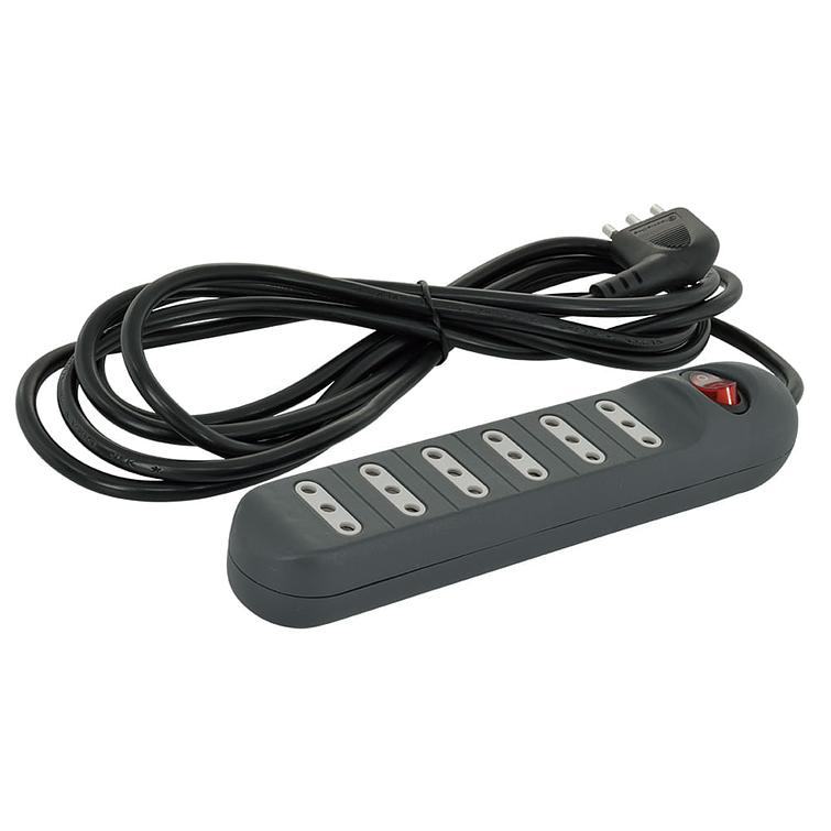 Alargador Multiple Negro 6 Tomas 3 Mts C/Interruptor 1