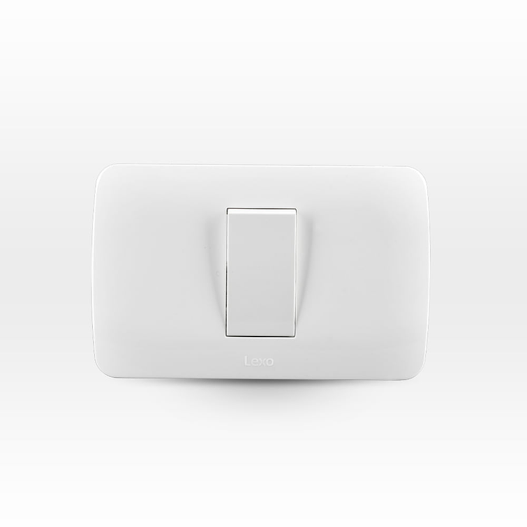 Placa Interruptor Simple 9/12 10A 250V Blanco Armado 1