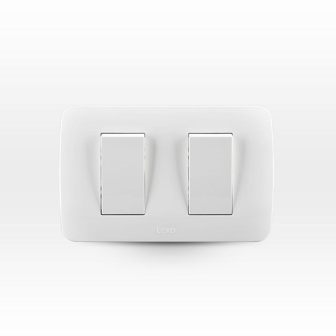 Placa Interruptor Doble 9/15 10A 250V Blanco Armado 1