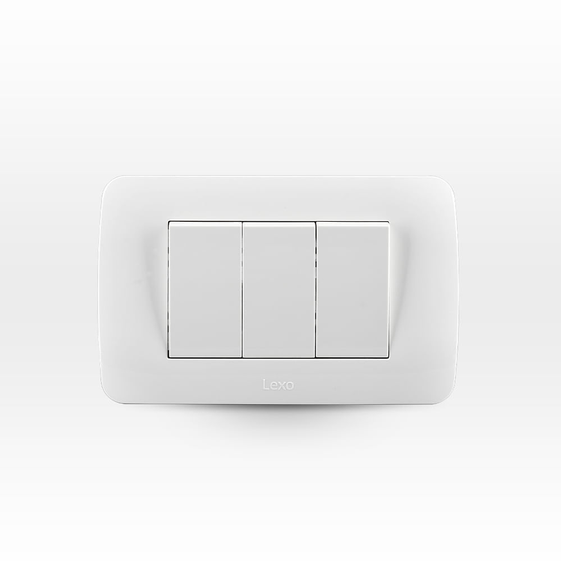 Placa Interruptor Triple 9/32 10A 250V Blanco Armado 1