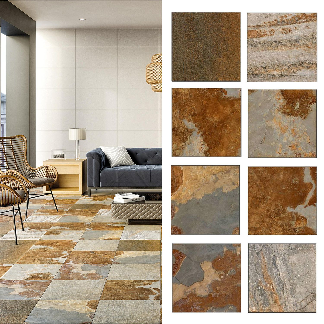 Ceramica Klipen 44X44 Cabana Multicolor Mate [1.92M2 X Cj] 1