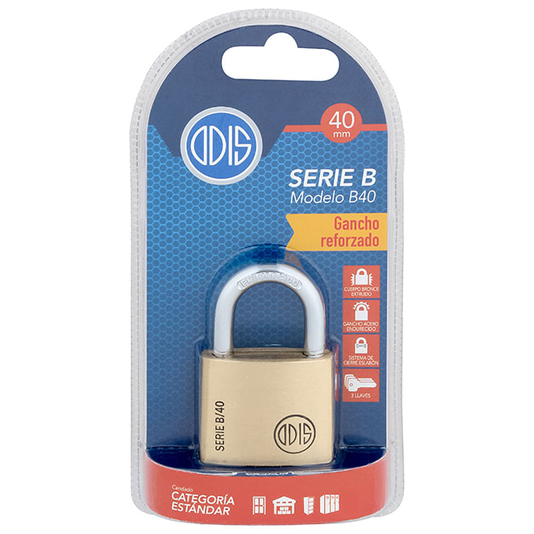 Candado Odis Bronce Serie B B40 5