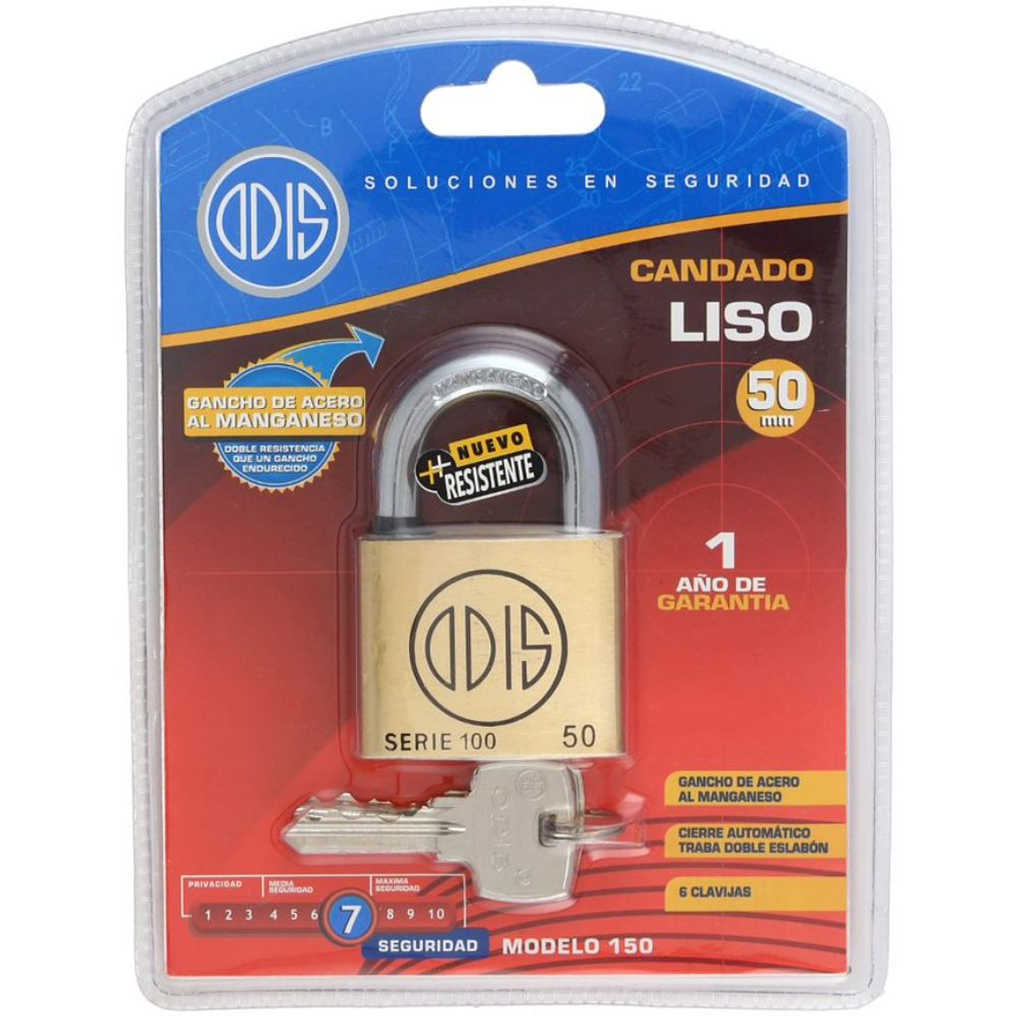 Candado Odis Bronce Liso 150 50Mm. Display 4