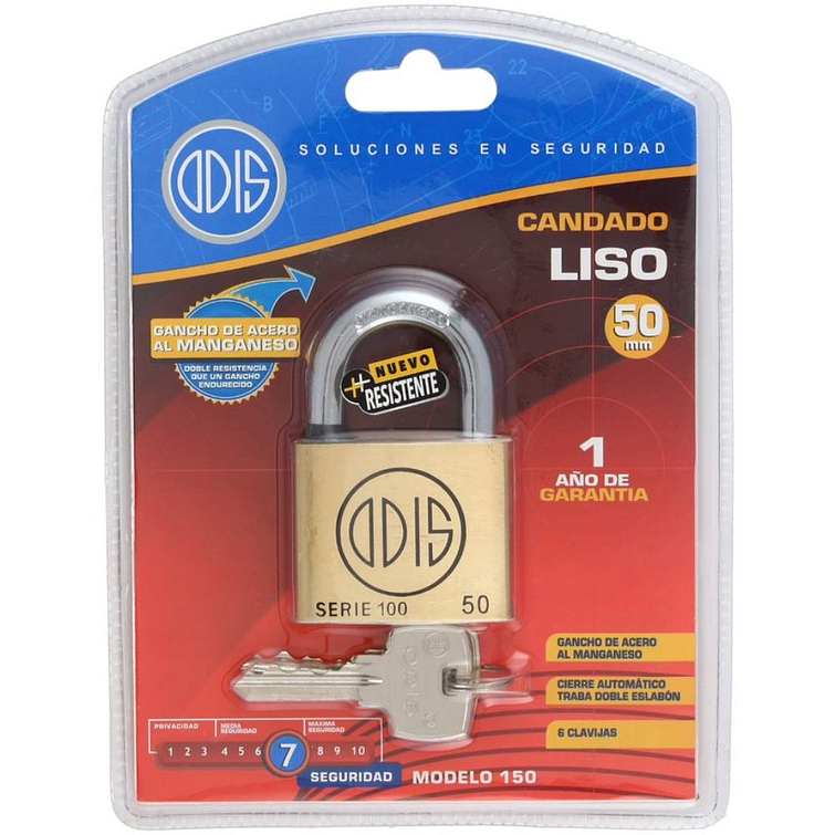 Candado Odis Bronce Liso 150 50Mm. Display 4