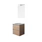 Kit Inca Mueble 80Cm Denver Oak+Cubierta S/Desague+Espejo+Foco Led - Miniatura 1