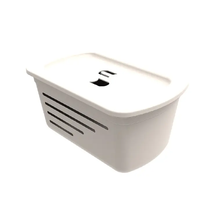 Canasta Organizadora 5L Beige Con Tapa 2