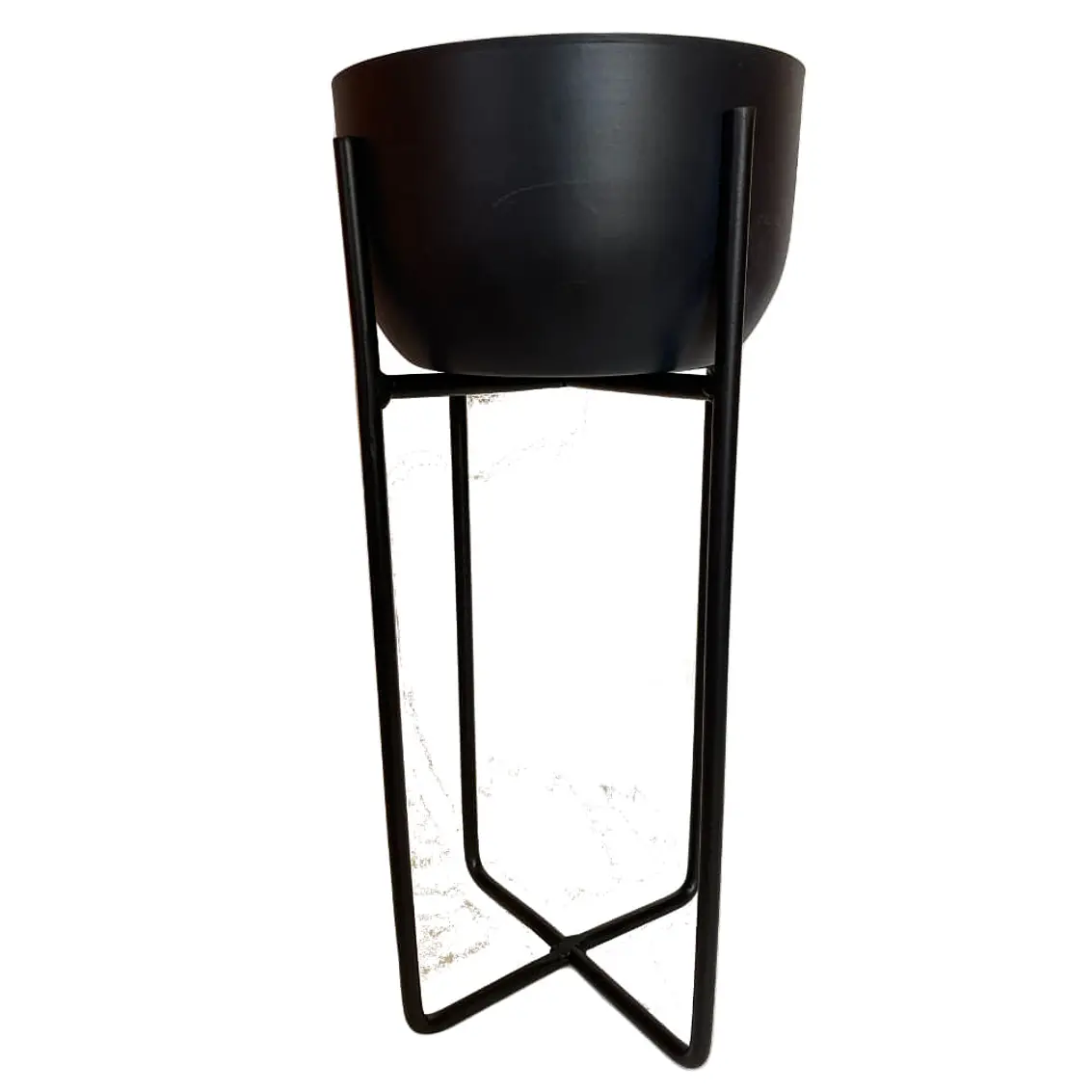 Macetero Con Pedestal M Grafito 14X36Cm 1