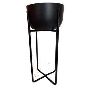 Macetero Con Pedestal M Grafito 14X36Cm