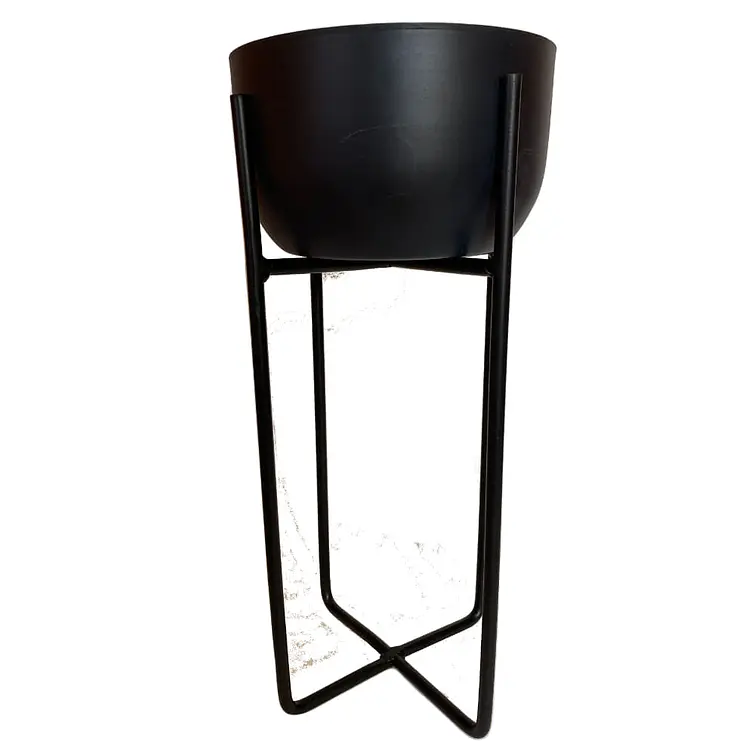 Macetero Con Pedestal M Grafito 14X36Cm 1