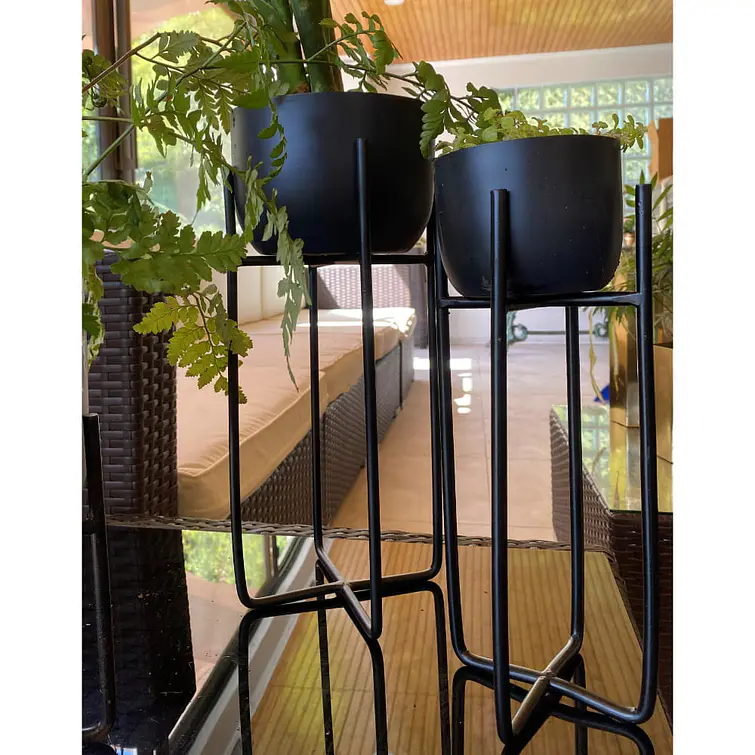 Macetero Con Pedestal S Grafito 10X30 3