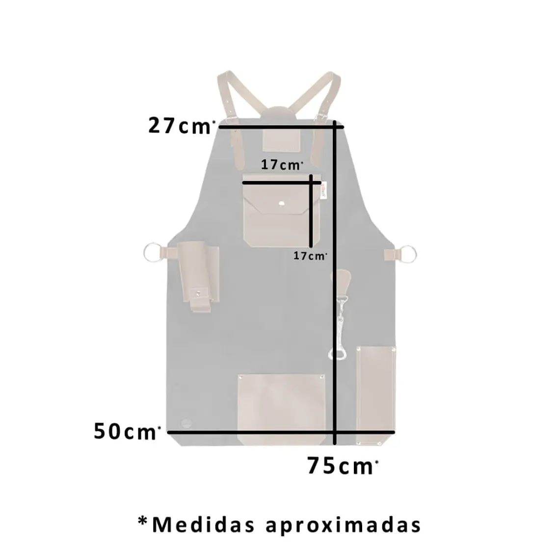 Pechera Cuero Asador Master Black Grilltech 3