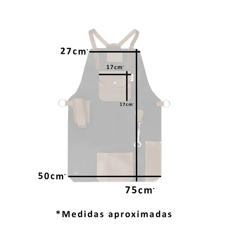 Pechera Cuero Asador Master Black Grilltech 3