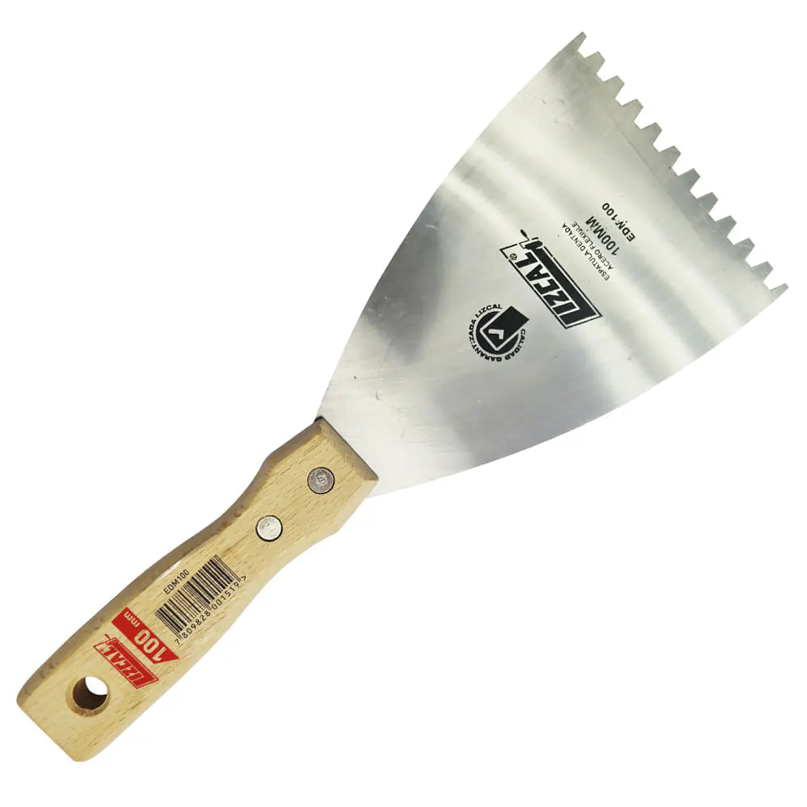 Espatula Metal Dentada 100Mm Lizcal 1