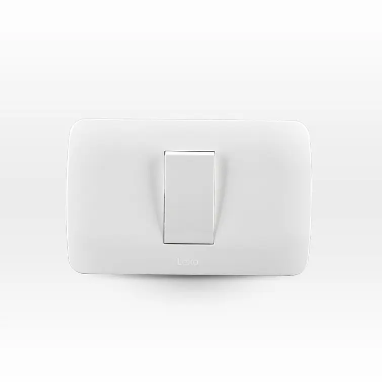 Placa Interruptor Simple 9/12 10A 250V Blanco Armado 1