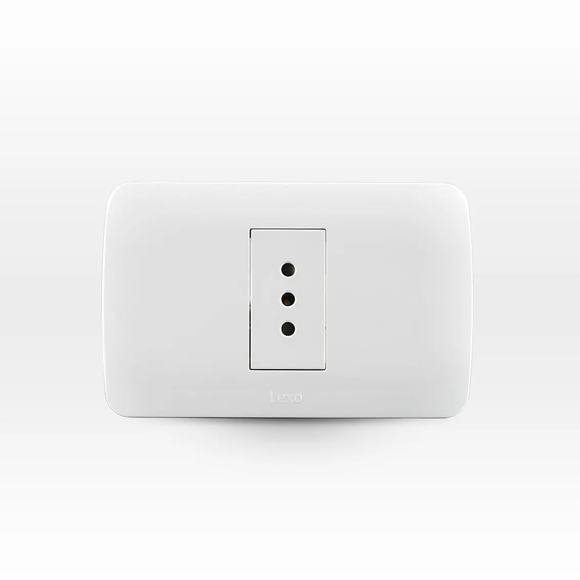 Placa Enchufe Simple 10A 250V Blanco Armado 1