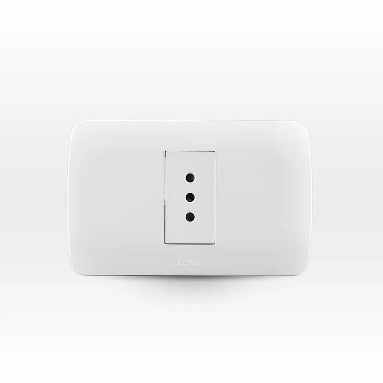 Placa Enchufe Simple 10A 250V Blanco Armado 1