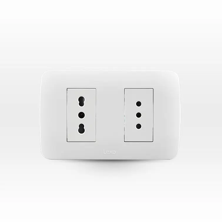 Placa Enchufe Doble 10A+ 10/16A Bco Armado 1