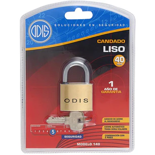 Candado Odis Bronce Liso 140 40Mm. Display