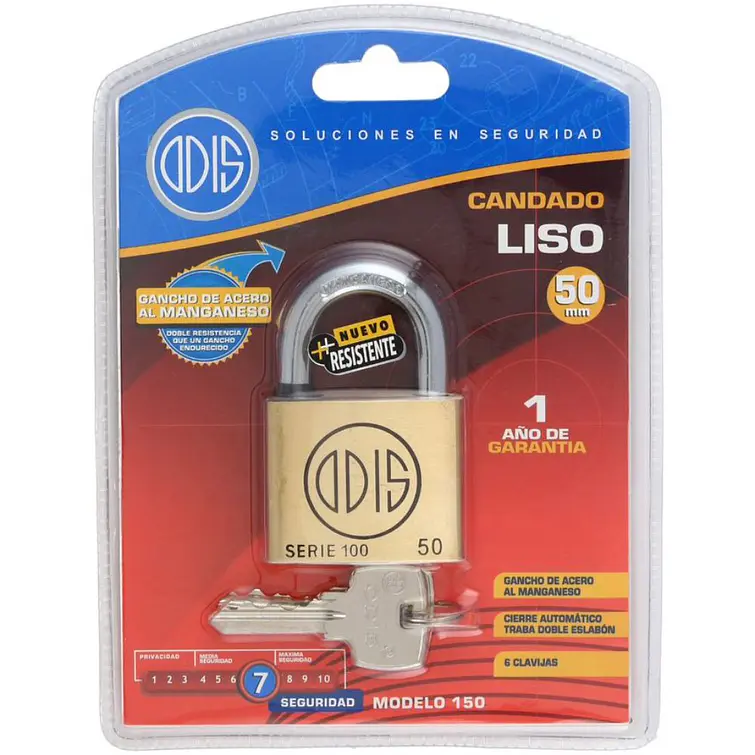Candado Odis Bronce Liso 150 50Mm. Display 4