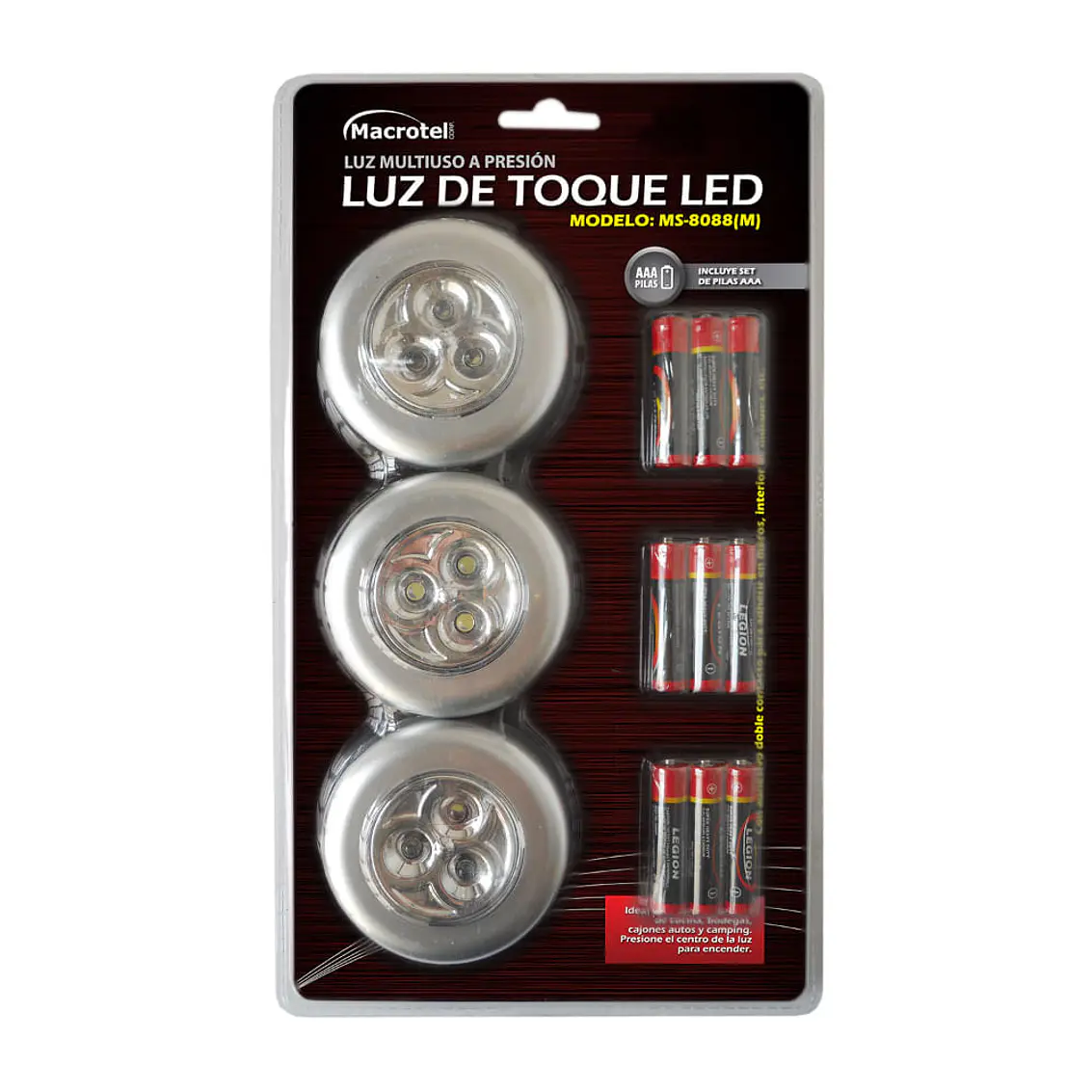 Luz De Toque 3 Led Macrotel 1