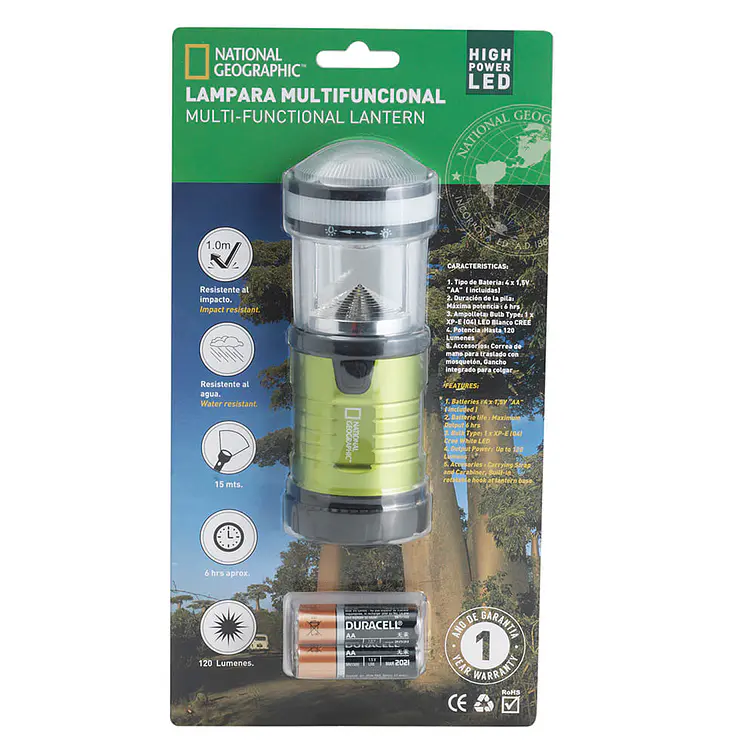 Lampara Portatil Verde Camping 1