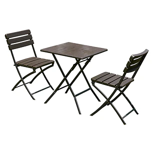 Set De 2 Sillas Y 1 Mesa Plegable Diseño De Madera Northwest