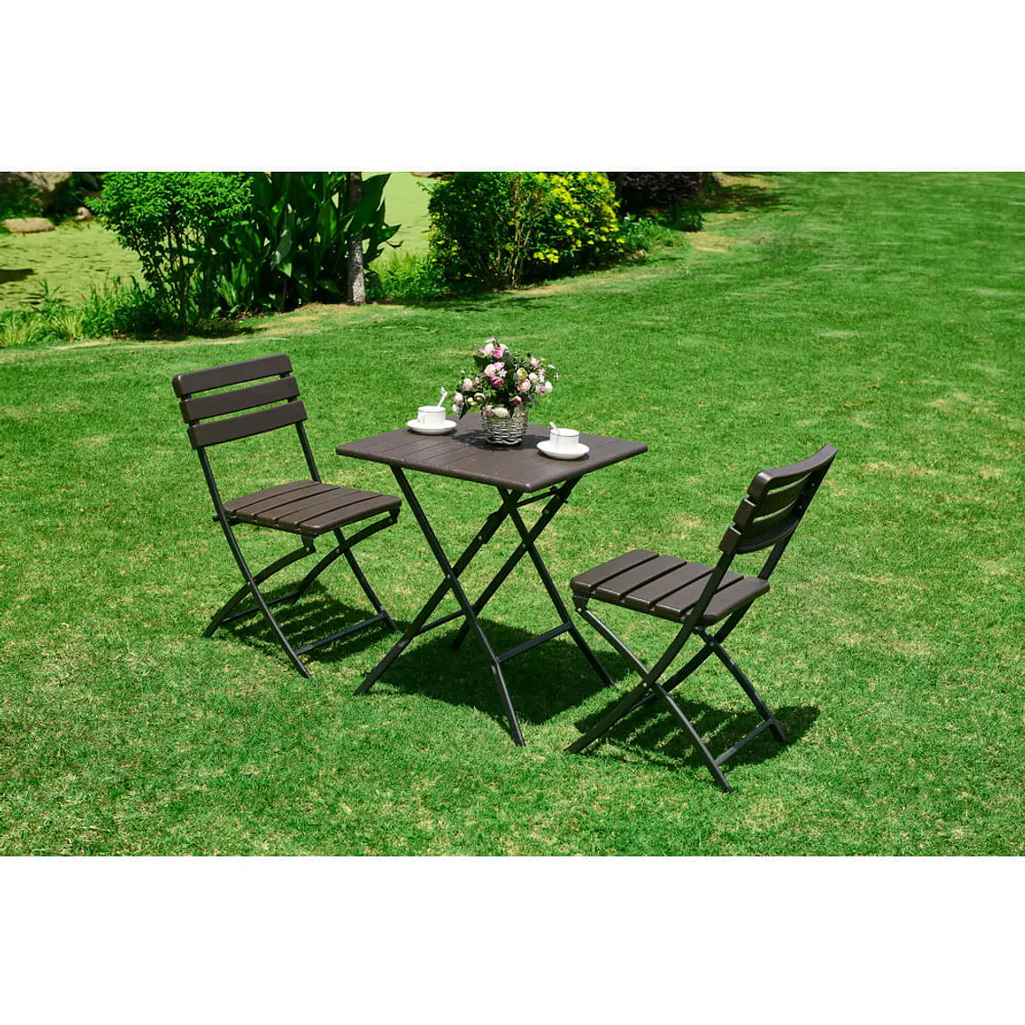 Set De 2 Sillas Y 1 Mesa Plegable Diseño De Madera Northwest 3