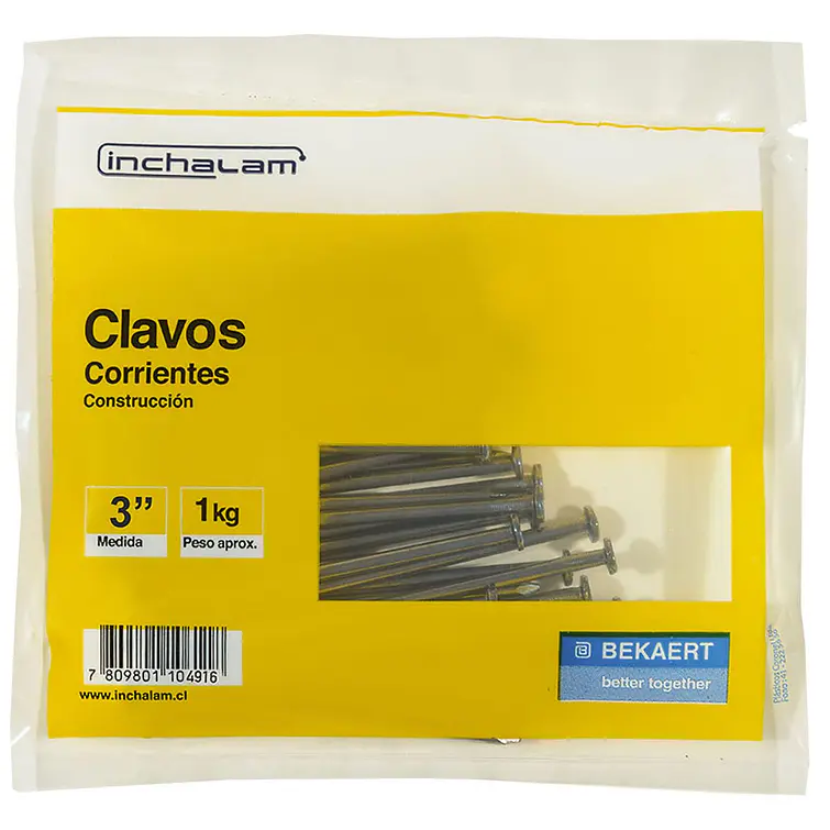 Clavos  3 Bolsa De 1 Kg. (Clcte0750350003) Inchalam 4